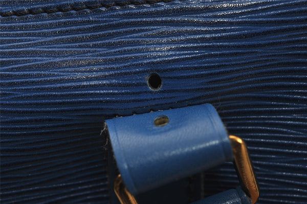 Authentic Louis Vuitton Epi Keepall 50 Boston Travel Bag Blue M42965 LV 4405I