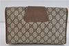 Authentic GUCCI Web Sherry Line Clutch Hand Bag GG PVC Leather Brown 4406C