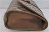 Authentic GUCCI Web Sherry Line Clutch Hand Bag GG PVC Leather Brown 4406C