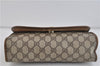 Authentic GUCCI Web Sherry Line Clutch Hand Bag GG PVC Leather Brown 4406C