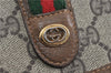 Authentic GUCCI Web Sherry Line Clutch Hand Bag GG PVC Leather Brown 4406C
