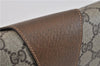 Authentic GUCCI Web Sherry Line Clutch Hand Bag GG PVC Leather Brown 4406C