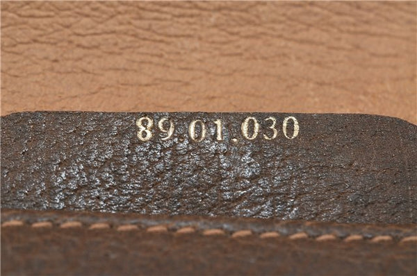 Authentic GUCCI Web Sherry Line Clutch Hand Bag GG PVC Leather Brown 4406C