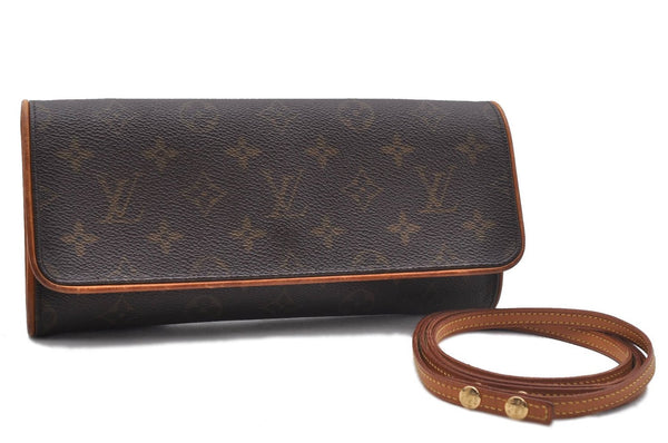 Authentic Louis Vuitton Monogram Pochette Twin GM Shoulder Bag M51852 LV 4406D