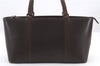 Authentic Burberrys Vintage Leather Tote Hand Bag Purse Brown 4407C