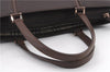 Authentic Burberrys Vintage Leather Tote Hand Bag Purse Brown 4407C