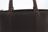 Authentic Burberrys Vintage Leather Tote Hand Bag Purse Brown 4407C