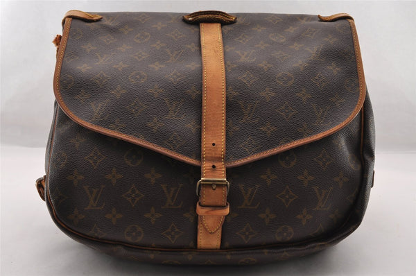 Authentic Louis Vuitton Monogram Saumur 35 Shoulder Cross Bag M42254 Junk 4408I