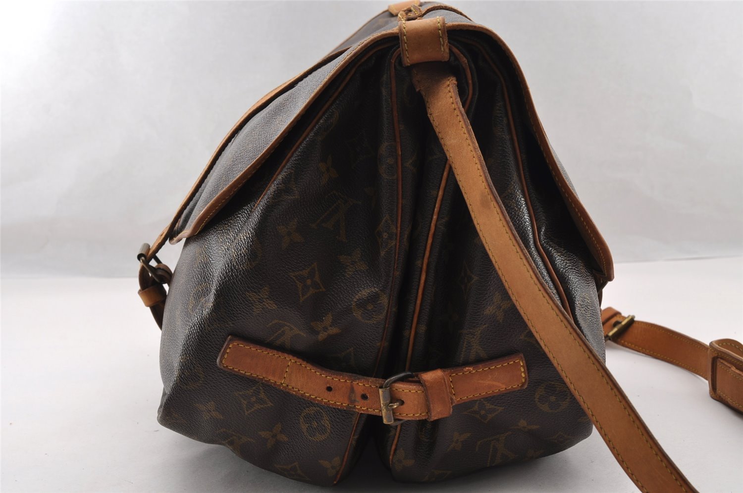 Authentic Louis Vuitton Monogram Saumur 35 Shoulder Cross Bag M42254 Junk 4408I