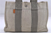 Authentic HERMES Fourre Tout PM Hand Tote Bag Purse Canvas Ivory Black 4409D