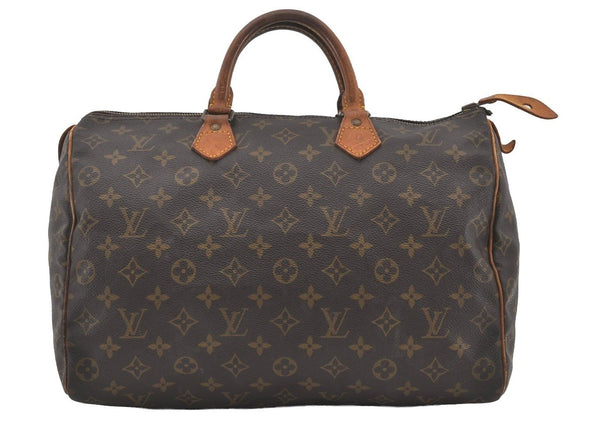 Authentic Louis Vuitton Monogram Speedy 35 Hand Boston Bag M41524 LV 4410I