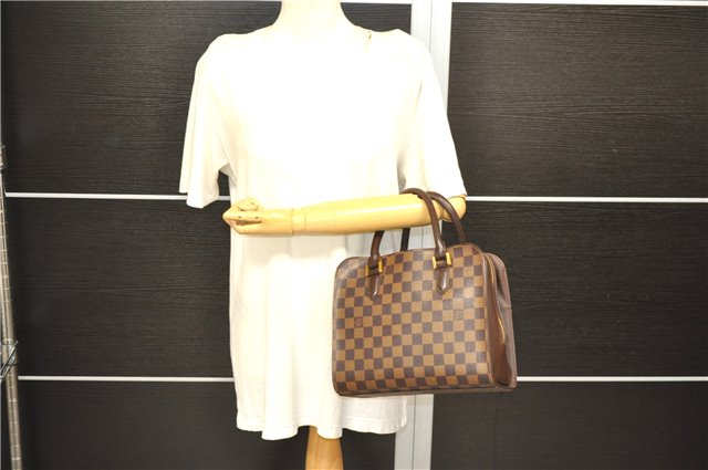 Authentic Louis Vuitton Damier Triana Hand Bag N51155 LV 4411D