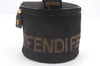 Authentic FENDI Nylon Leather Vanity Hand Bag Purse Black Junk 4412C