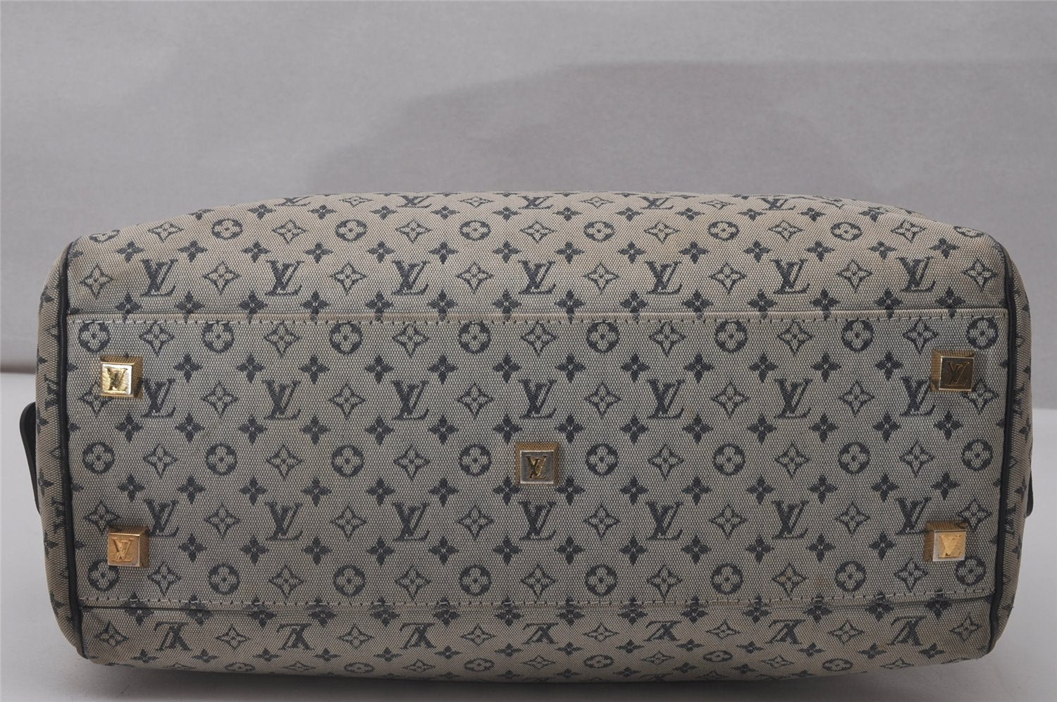 Authentic Louis Vuitton Monogram Mini Josephine GM Hand Bag Blue M92211 LV 4412I
