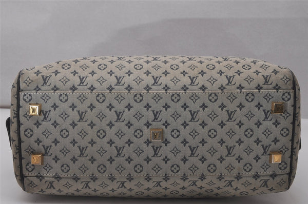 Authentic Louis Vuitton Monogram Mini Josephine GM Hand Bag Blue M92211 LV 4412I