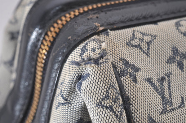 Authentic Louis Vuitton Monogram Mini Josephine GM Hand Bag Blue M92211 LV 4412I