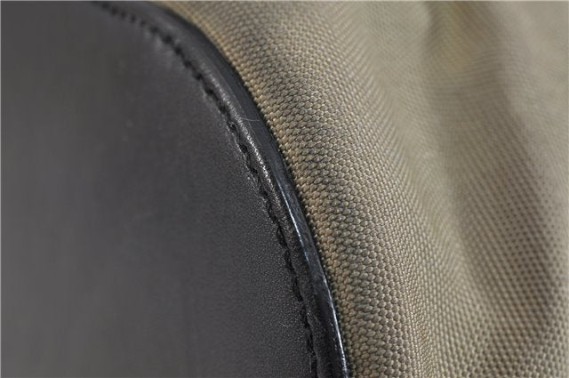Authentic GUCCI Shoulder Hand Bag Purse Nylon Leather 0013738 Khaki Green 4414C