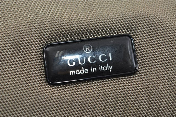 Authentic GUCCI Shoulder Hand Bag Purse Nylon Leather 0013738 Khaki Green 4414C