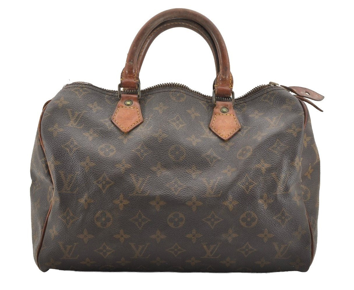 Authentic Louis Vuitton Monogram Speedy 30 Hand Boston Bag M41526 LV Junk 4414I