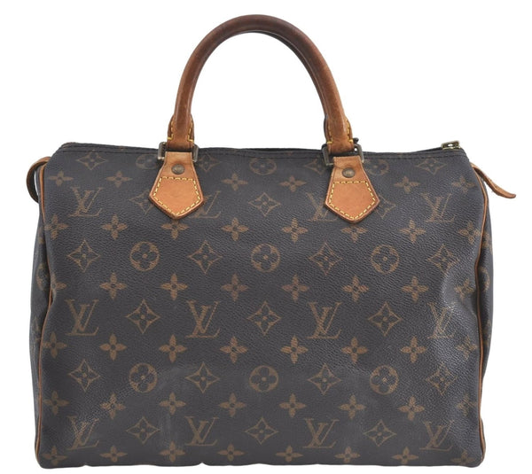 Authentic Louis Vuitton Monogram Speedy 30 Hand Boston Bag M41526 LV Junk 4416B