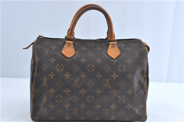 Authentic Louis Vuitton Monogram Speedy 30 Hand Boston Bag M41526 LV Junk 4416B