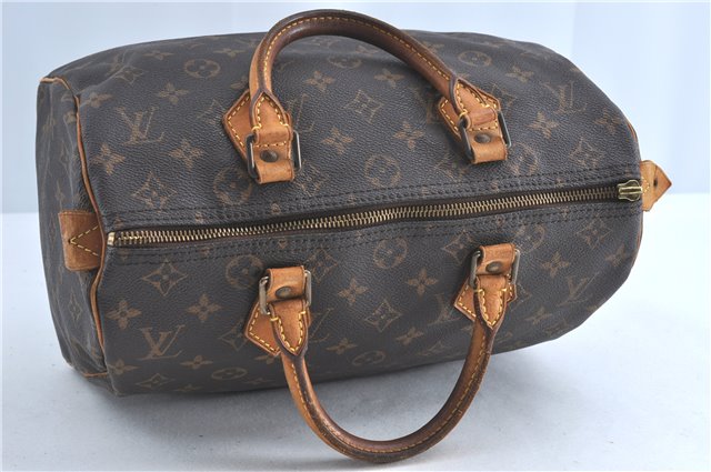 Authentic Louis Vuitton Monogram Speedy 30 Hand Boston Bag M41526 LV Junk 4416B