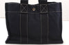 Authentic HERMES Deauville PM Hand Tote Bag Canvas Navy Blue 4416F