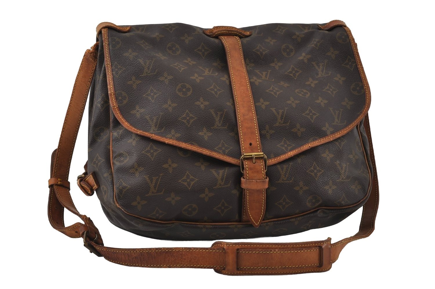 Authentic Louis Vuitton Monogram Saumur 35 Shoulder Cross Bag M42254 Junk 4419I