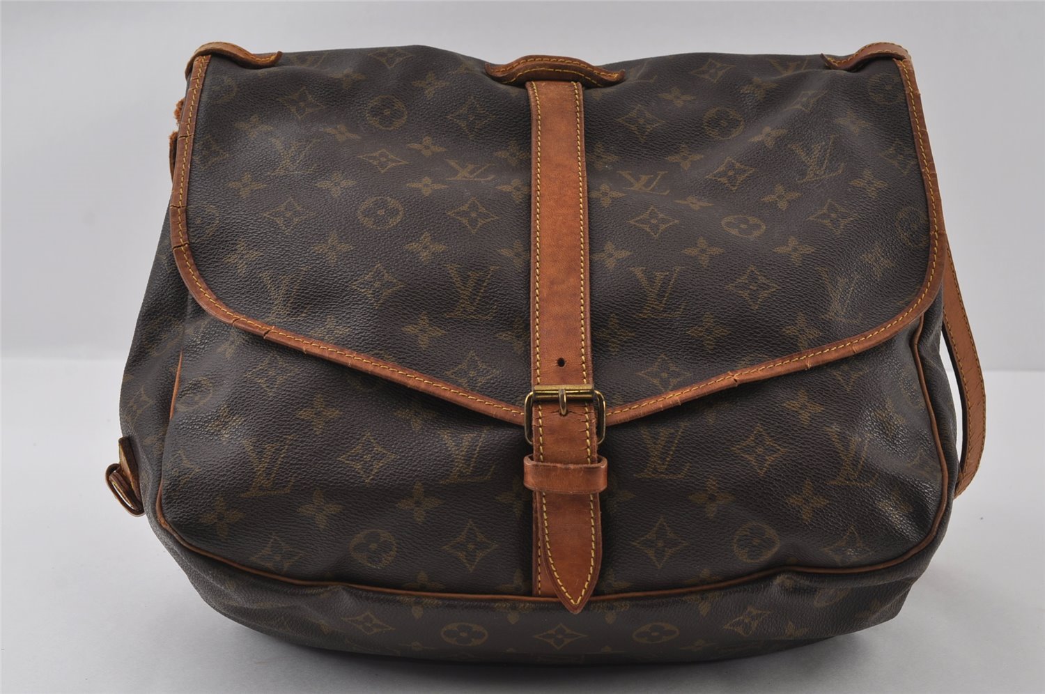 Authentic Louis Vuitton Monogram Saumur 35 Shoulder Cross Bag M42254 Junk 4419I