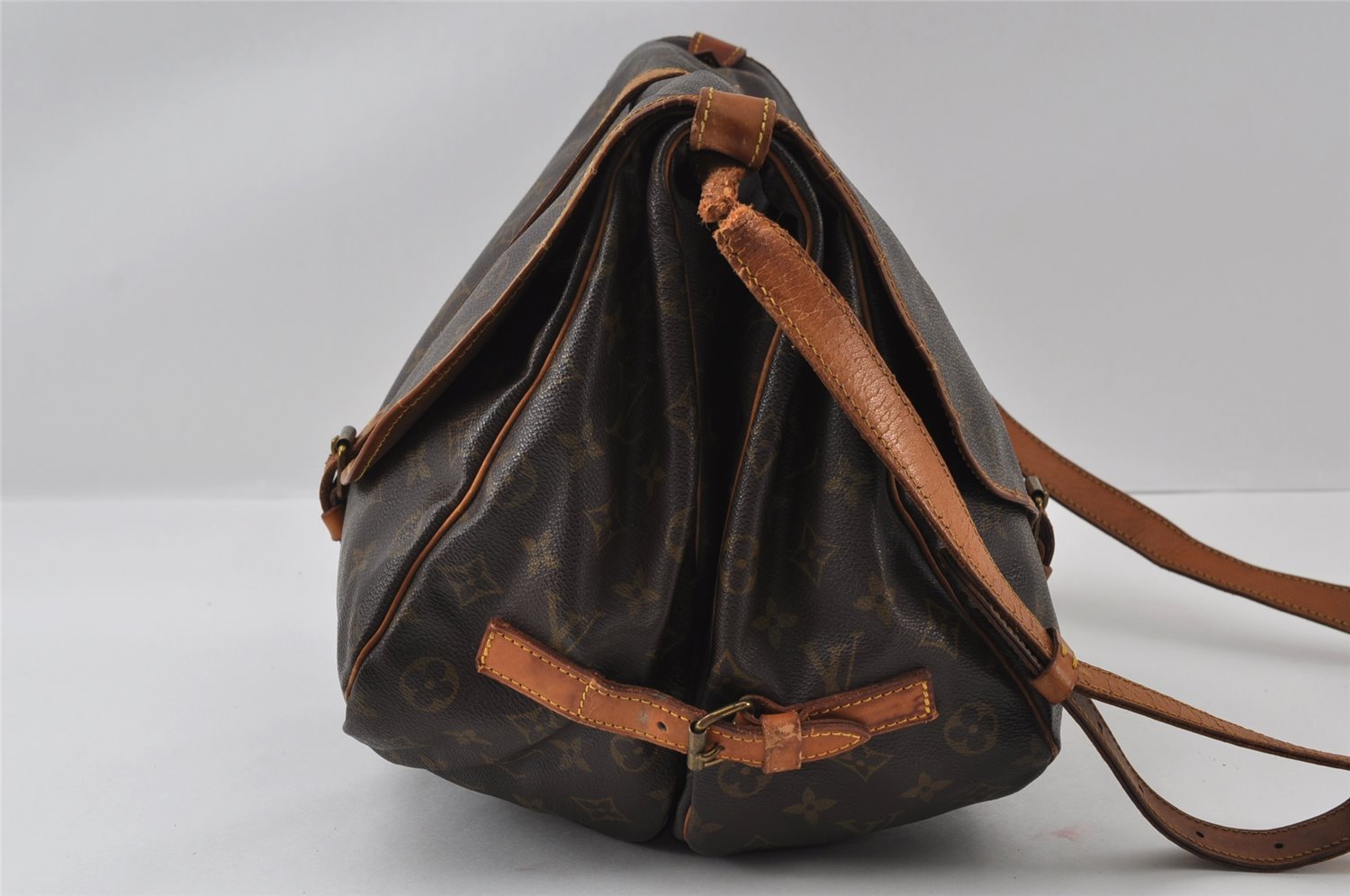 Authentic Louis Vuitton Monogram Saumur 35 Shoulder Cross Bag M42254 Junk 4419I