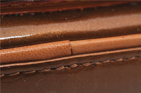 Auth Louis Vuitton Vernis Christie MM Shoulder Cross Bag Brown M91109 LV 4421E