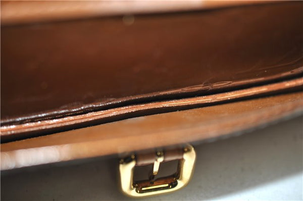 Auth Louis Vuitton Vernis Christie MM Shoulder Cross Bag Brown M91109 LV 4421E