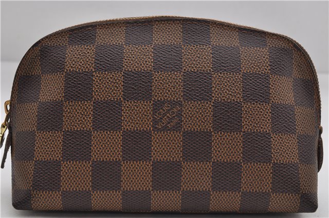 Authentic Louis Vuitton Damier Pochette Cosmetic PM Pouch N47516 LV 4425E
