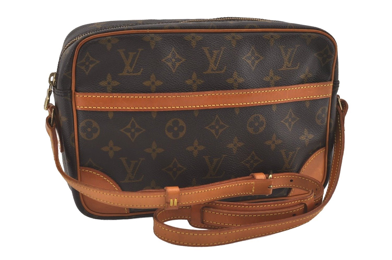 Authentic Louis Vuitton Monogram Trocadero 27 Shoulder Cross Bag M51274 LV 4425I