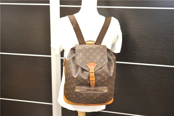 Authentic Louis Vuitton Monogram Montsouris GM Backpack M51135 LV 4427D