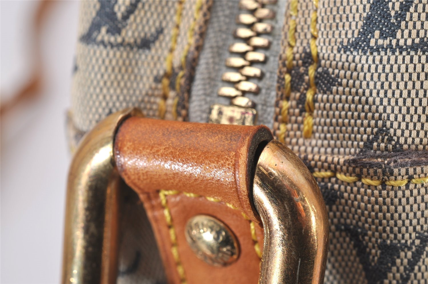 Auth Louis Vuitton Monogram Mini Jeanne GM Shoulder Bag M92000 Blue Junk 4429I