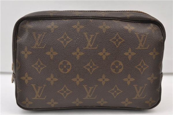 Auth Louis Vuitton Monogram Trousse Toilette 23 Clutch Hand Bag M47524 LV 4430E