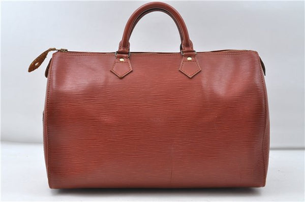 Authentic Louis Vuitton Epi Speedy 35 Hand Boston Bag Brown M42993 LV 4435D