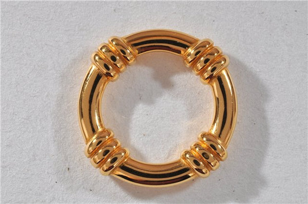 Authentic HERMES Scarf Ring BouEe Circle Design Gold Tone 4435F