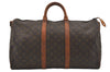 Auth Louis Vuitton Monogram Keepall Bandouliere 50 Boston Bag Old Model LV 4435I