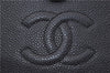 Authentic CHANEL Caviar Skin CC Logo Bifold Wallet Purse Black 4438F