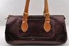 Auth Louis Vuitton Vernis Rose Wood Avenue Shoulder Bag Wine Red M93510 LV 4438I