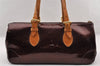 Auth Louis Vuitton Vernis Rose Wood Avenue Shoulder Bag Wine Red M93510 LV 4438I