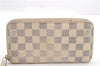 Authentic LOUIS VUITTON Damier Azur Zippy Wallet Long Purse N60019 LV 4439C