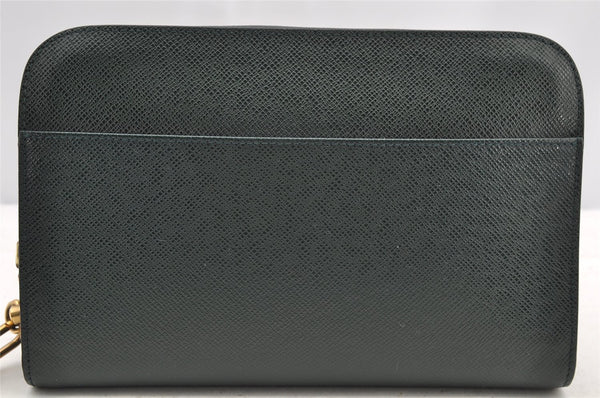 Authentic Louis Vuitton Taiga Baikal Clutch Bag Green M30184 LV 4442I