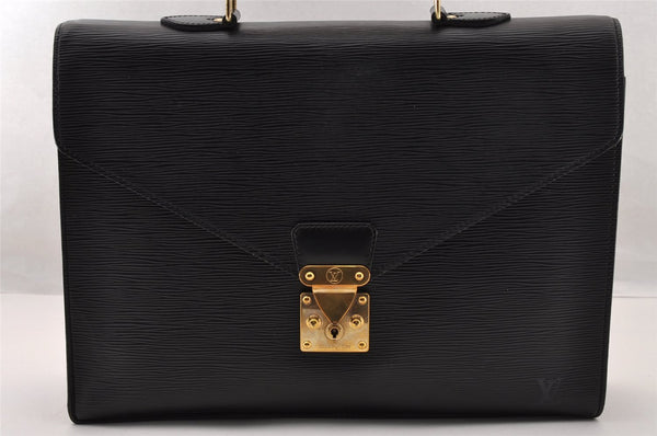Authentic Louis Vuitton Epi Serviette Conseiller Briefcase Black M54422 LV 4443I