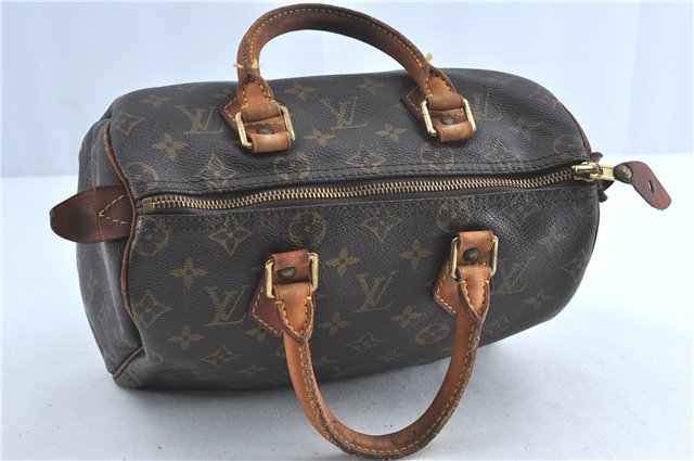 Authentic Louis Vuitton Monogram Speedy 25 Boston Hand Bag M41528 LV 4445B