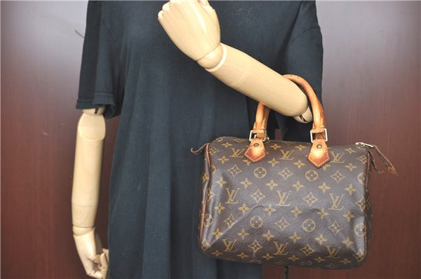 Authentic Louis Vuitton Monogram Speedy 25 Boston Hand Bag M41528 LV 4445B