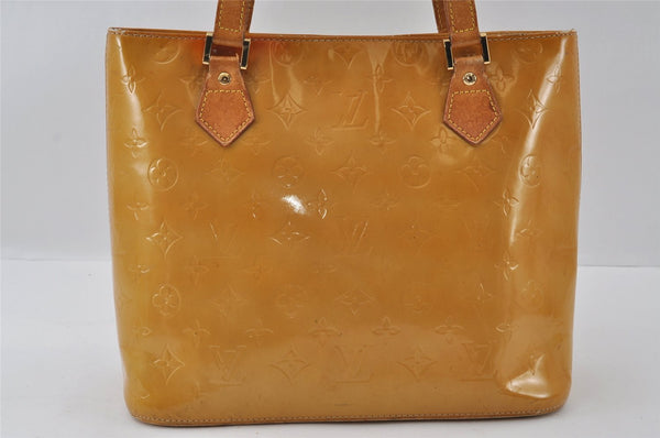 Authentic Louis Vuitton Vernis Houston Shoulder Hand Bag Yellow M91004 LV 4446I