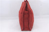 Authentic HERMES Deauville MM Hand Tote Bag Purse Canvas Red 4447D